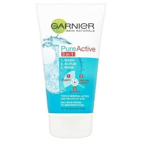 Garnier Pure Active 3 in 1 Cleanser Wash, Scrub, & Mask 50ml